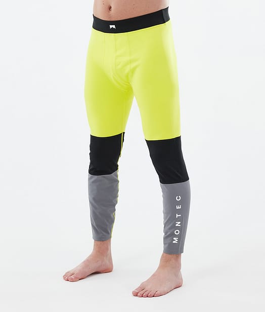 Alpha Legginsy Termoaktywne Mężczyźni Bright Yellow/Black/Light Pearl