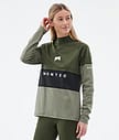 Alpha W Superundertøy overdel Dame Olive Green/Black/Greenish