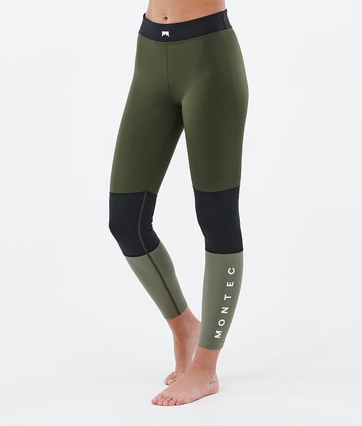 Alpha W Legginsy Termoaktywne Kobiety Olive Green/Black/Greenish