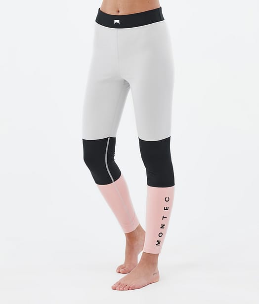 Alpha W Legginsy Termoaktywne Kobiety Light Grey/Black/Soft Pink