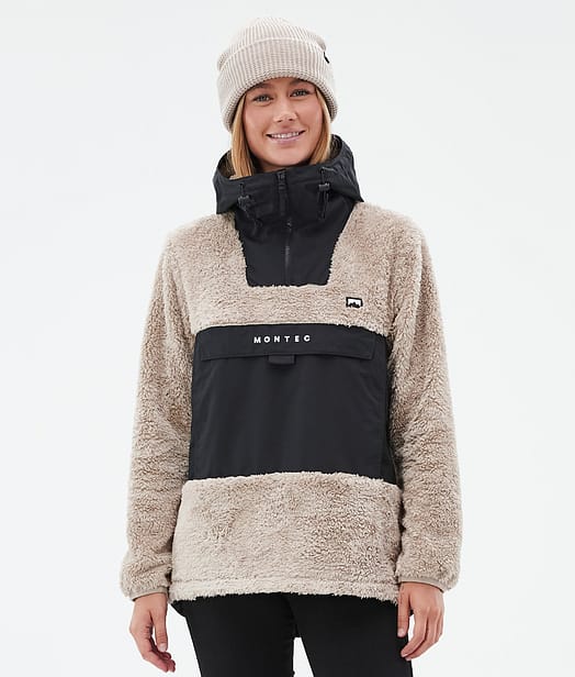 Lima W Fleece-hoodie Dame Sand/Black