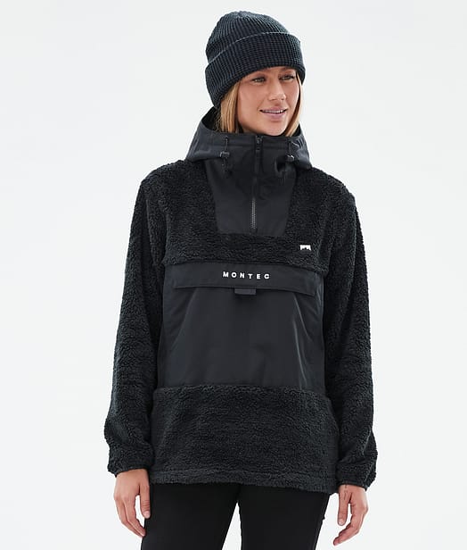 Lima W Fleece-hoodie Dame Black/Black