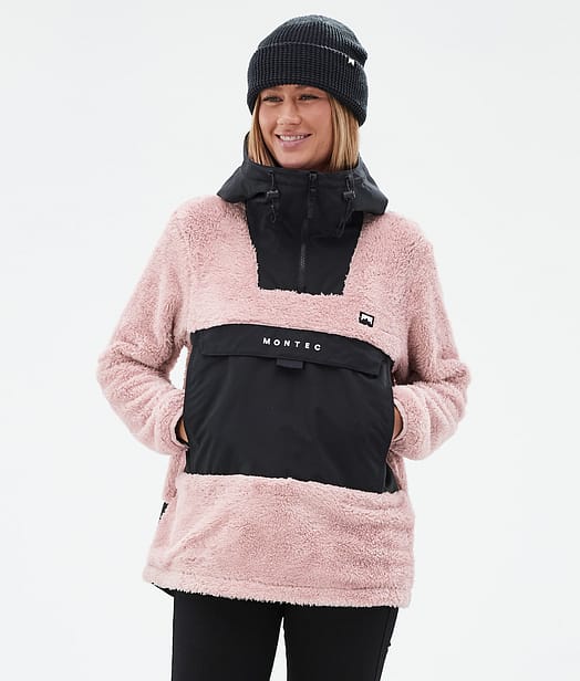 Lima W Fleece-hoodie Dame Soft Pink/Black