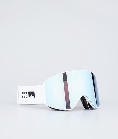 Scope Ski Goggles White W/White Moon Blue Mirror