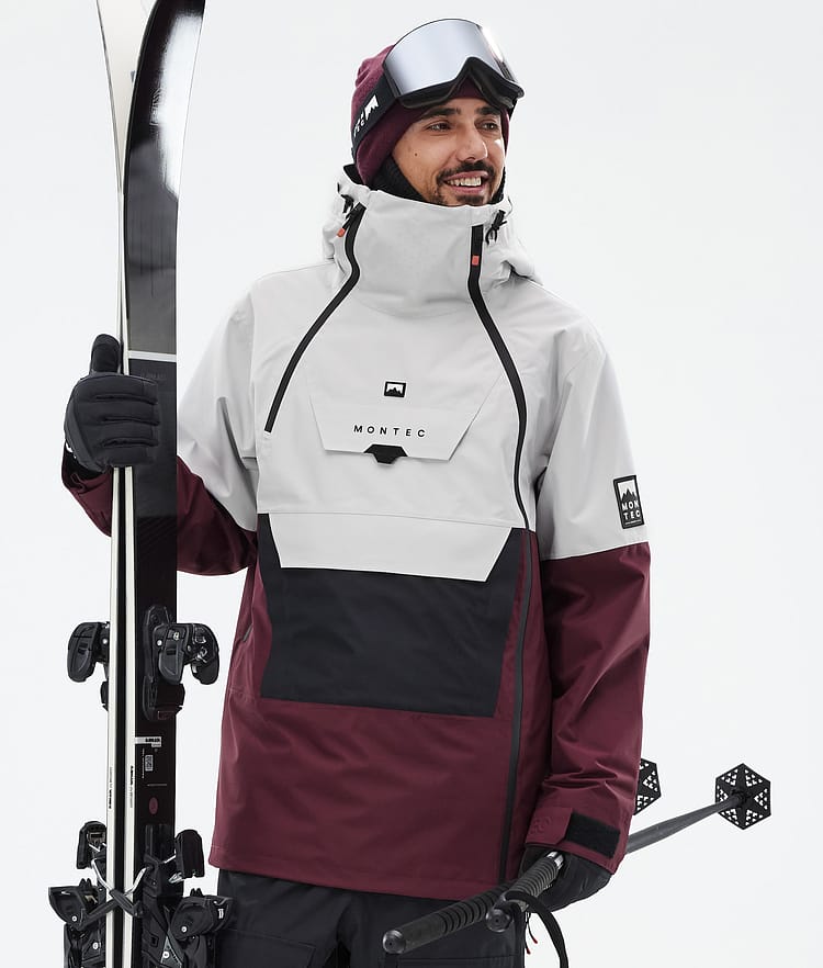 Doom Veste de Ski Homme Light Grey/Black/Burgundy, Image 1 sur 11