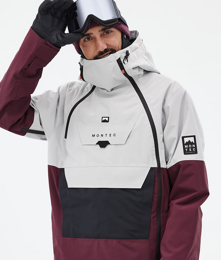 Doom Giacca Sci Uomo Light Grey/Black/Burgundy, Immagine 2 di 11