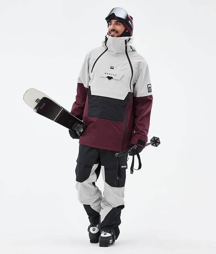 Doom Veste de Ski Homme Light Grey/Black/Burgundy, Image 3 sur 11