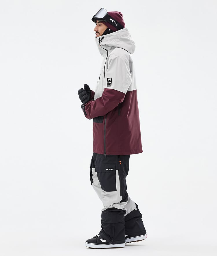 Doom Kurtka Snowboardowa Mężczyźni Light Grey/Black/Burgundy, Zdjęcie 4 z 11