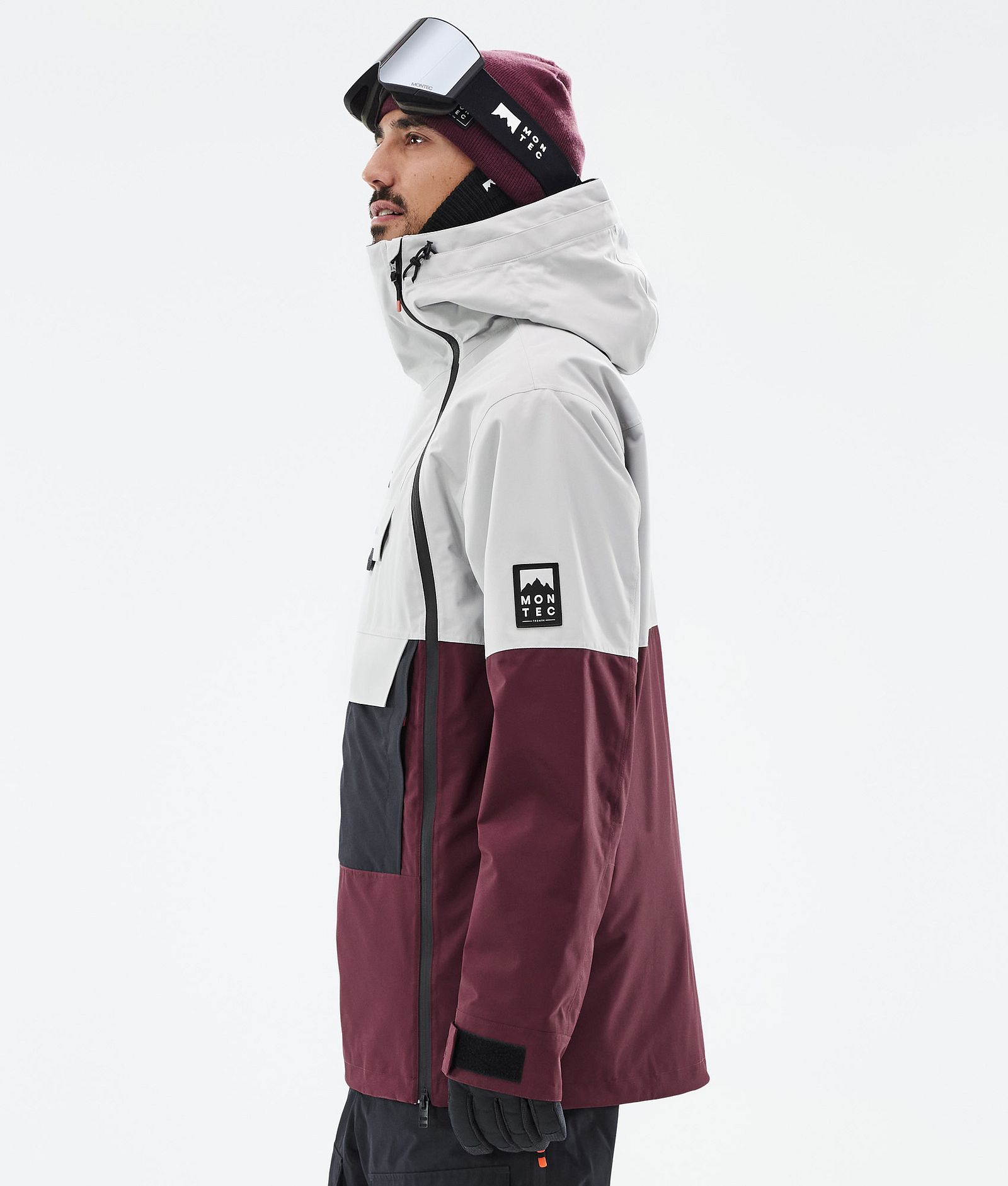 Doom Ski Jacket Men Light Grey/Black/Burgundy, Image 6 of 11