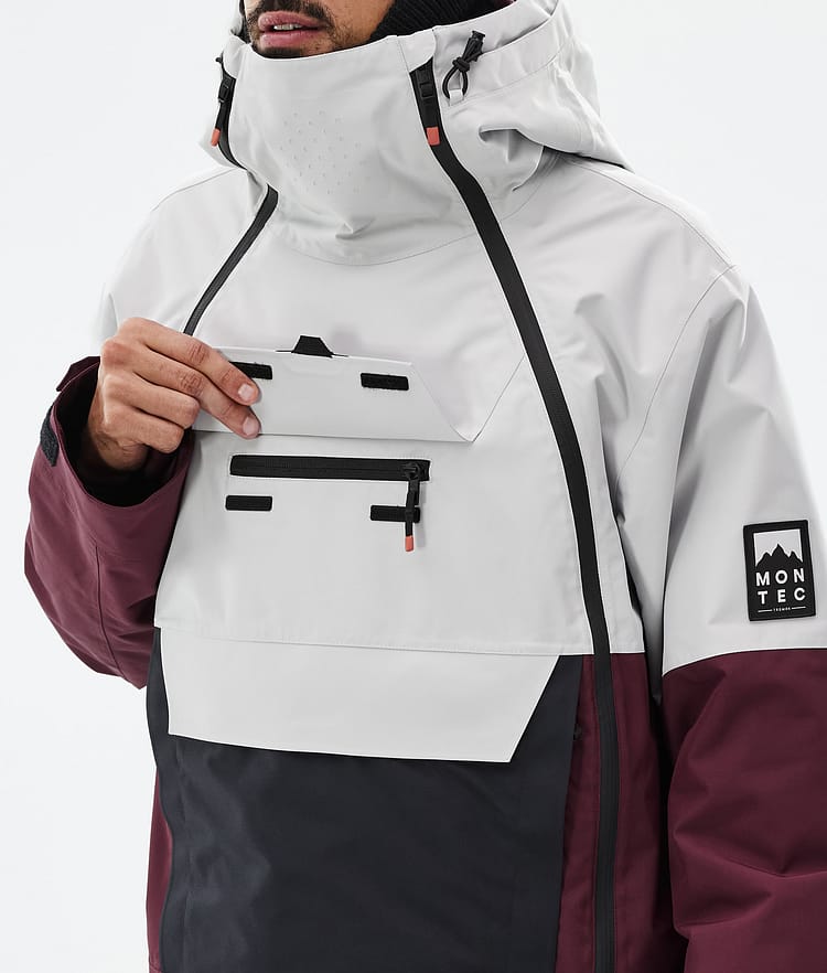 Doom スノーボードジャケット メンズ Light Grey/Black/Burgundy, 画像10 / 11