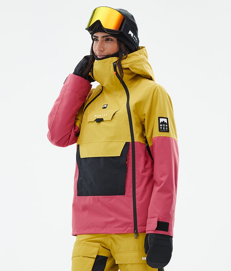 Doom W Snowboardjakke Dame Yellow/Black/Light Red, Bilde 1 av 11