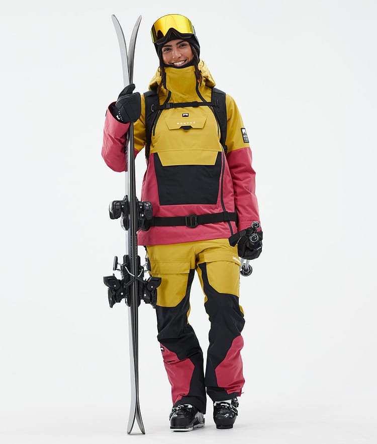 Doom W Skijacke Damen Yellow/Black/Light Red, Bild 3 von 11