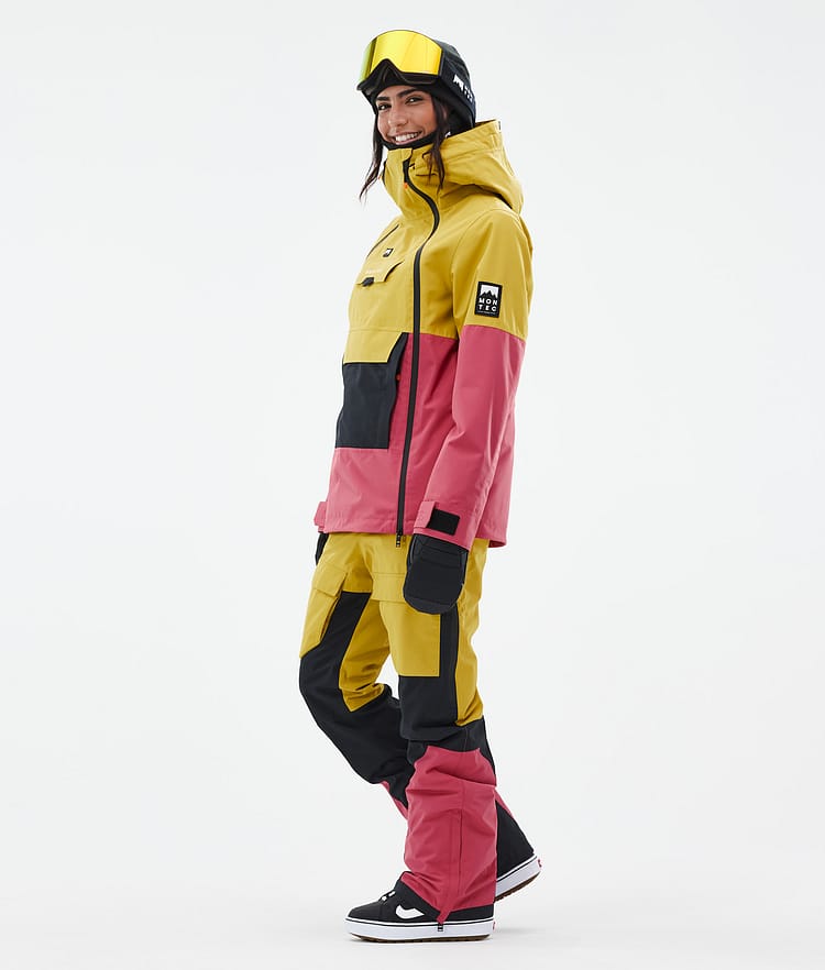 Doom W Snowboardjakke Dame Yellow/Black/Light Red, Billede 4 af 11