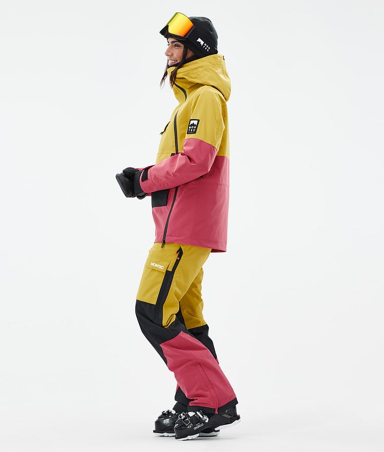 Doom W Manteau Ski Femme Yellow/Black/Light Red, Image 4 sur 11