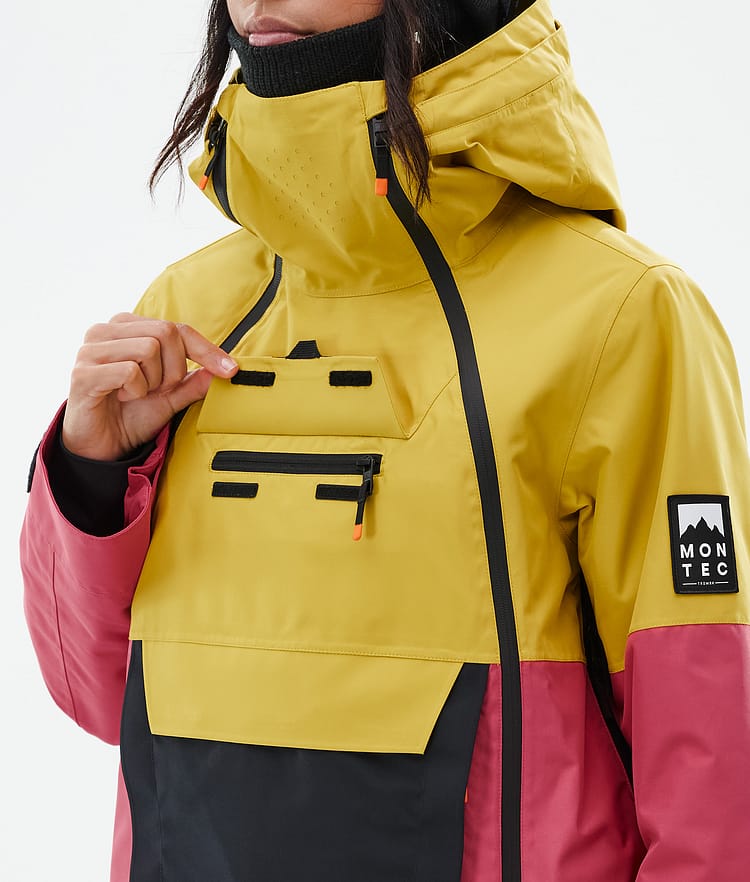 Doom W Kurtka Snowboardowa Kobiety Yellow/Black/Light Red, Zdjęcie 10 z 11