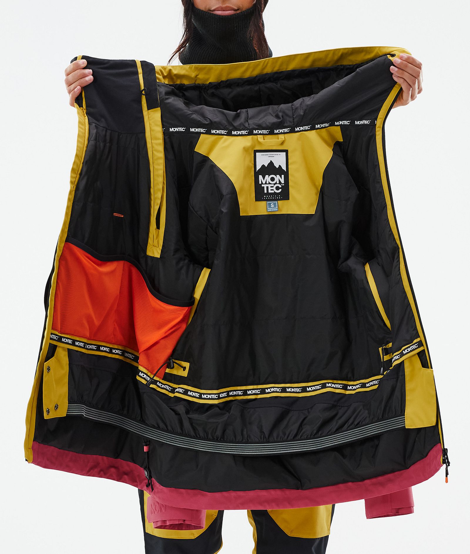 Doom W Ski jas Dames Yellow/Black/Light Red, Afbeelding 11 van 11