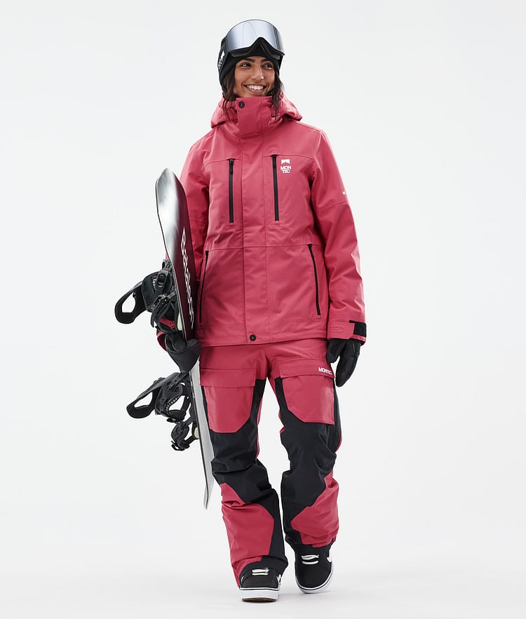 Fawk W Snowboardbukse Dame Light Red/Black, Bilde 2 av 7