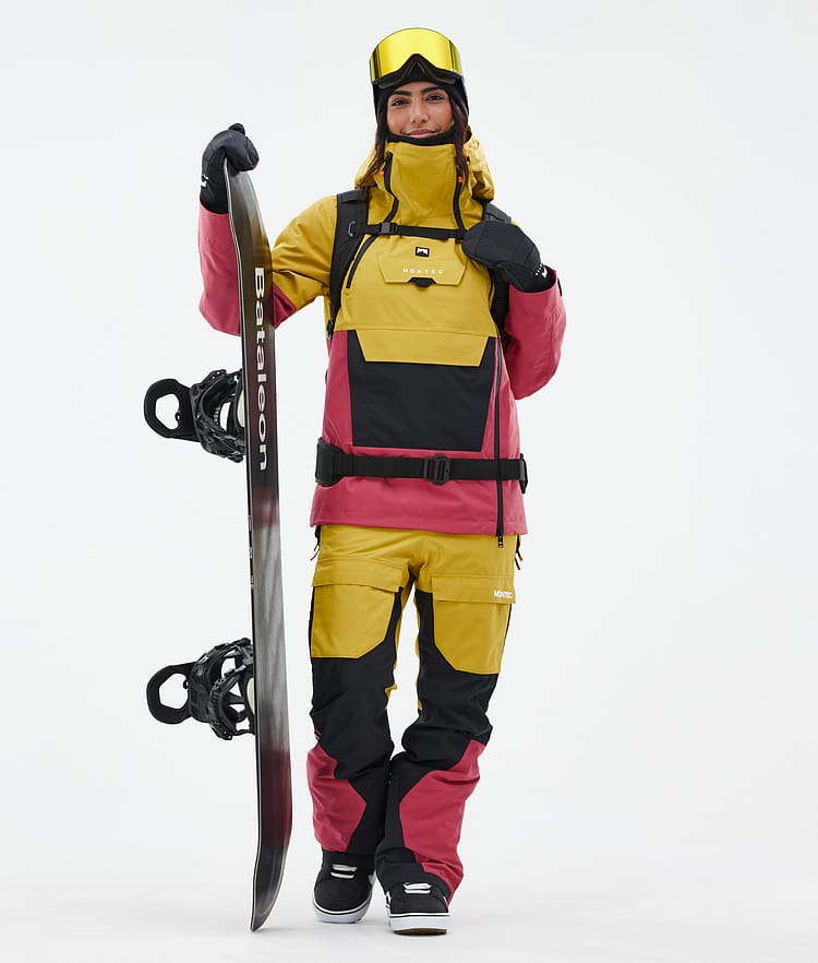 Fawk W Snowboard Pants Women Yellow/Black/Light Red, Image 2 of 7