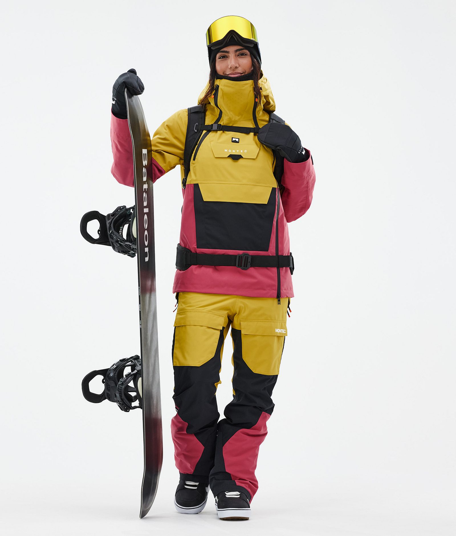 Fawk W Snowboard Broek Dames Yellow/Black/Light Red, Afbeelding 2 van 7