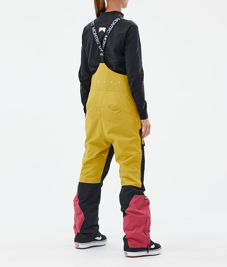 Fawk W Pantaloni Snowboard Donna Yellow/Black/Light Red, Immagine 4 di 7