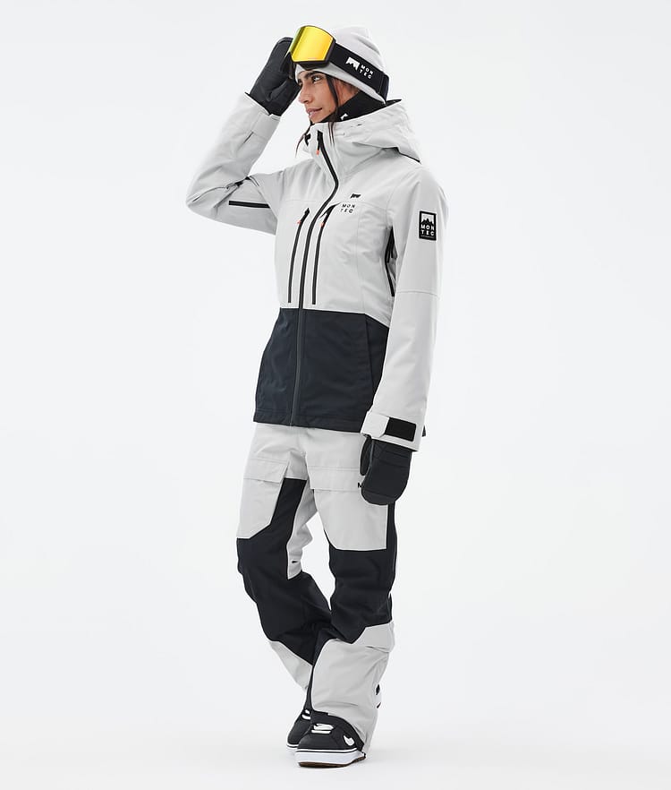 Moss W Veste Snowboard Femme Light Grey/Black, Image 3 sur 10