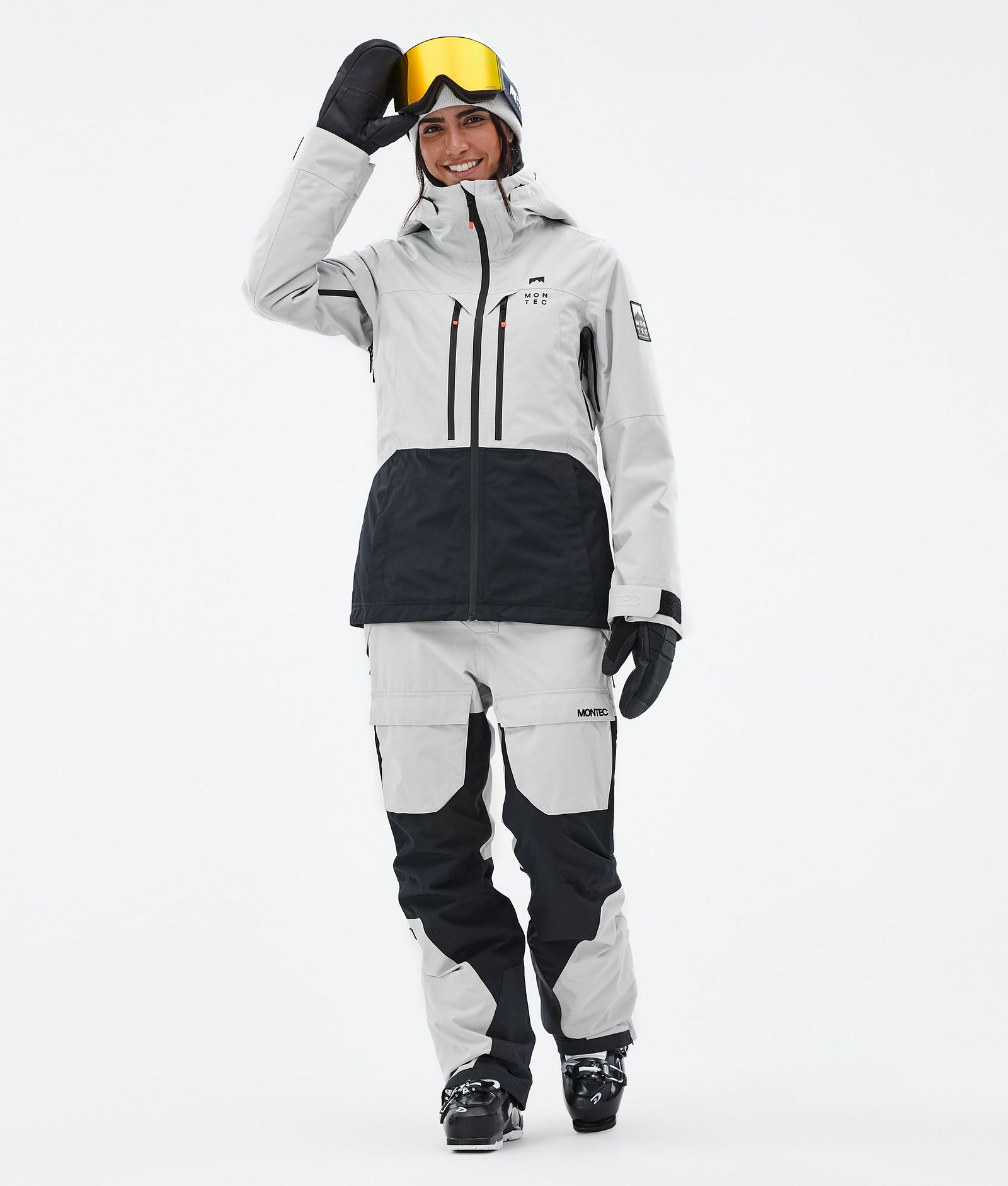 Moss W Veste de Ski Femme Light Grey/Black, Image 3 sur 10