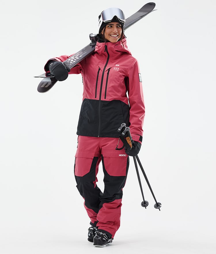 Moss W Manteau Ski Femme Light Red/Black, Image 3 sur 10