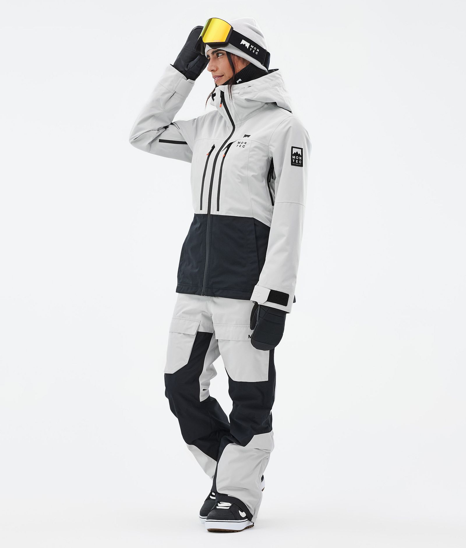 Fawk W Pantaloni Snowboard Donna Light Grey/Black, Immagine 2 di 7