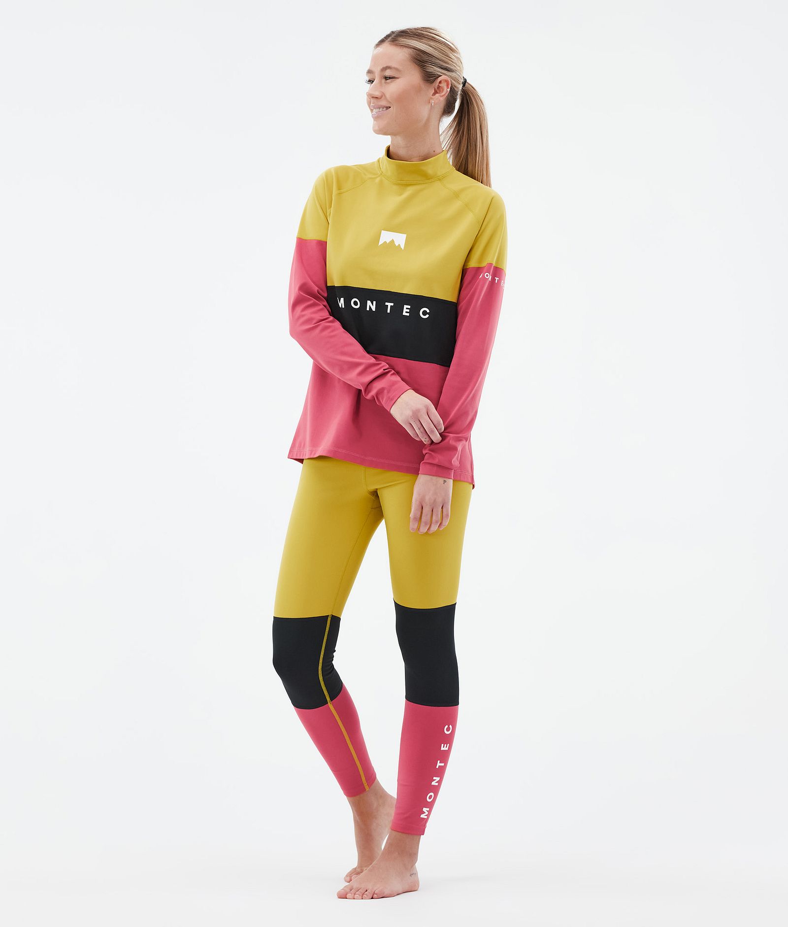 Alpha W Pantalon thermique Femme Yellow/Black/Light Red, Image 3 sur 7