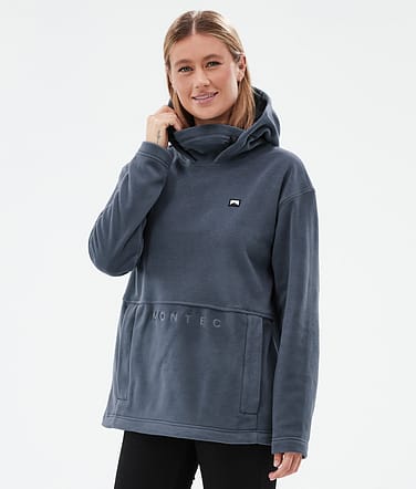 Delta W Fleece Hoodie Women Metal Blue