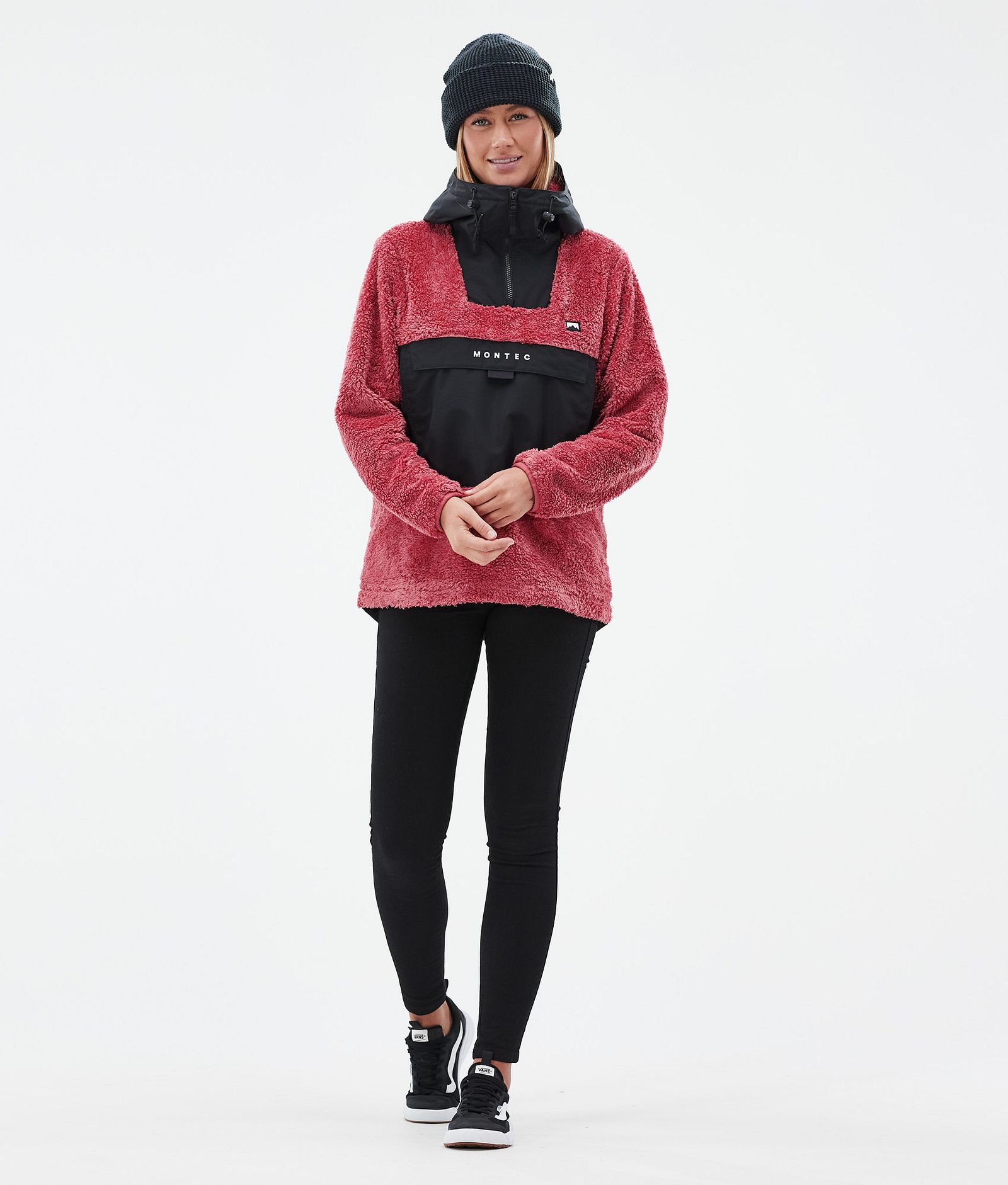 Lima W Fleece Hoodie Dames Light Red/Black, Afbeelding 3 van 8