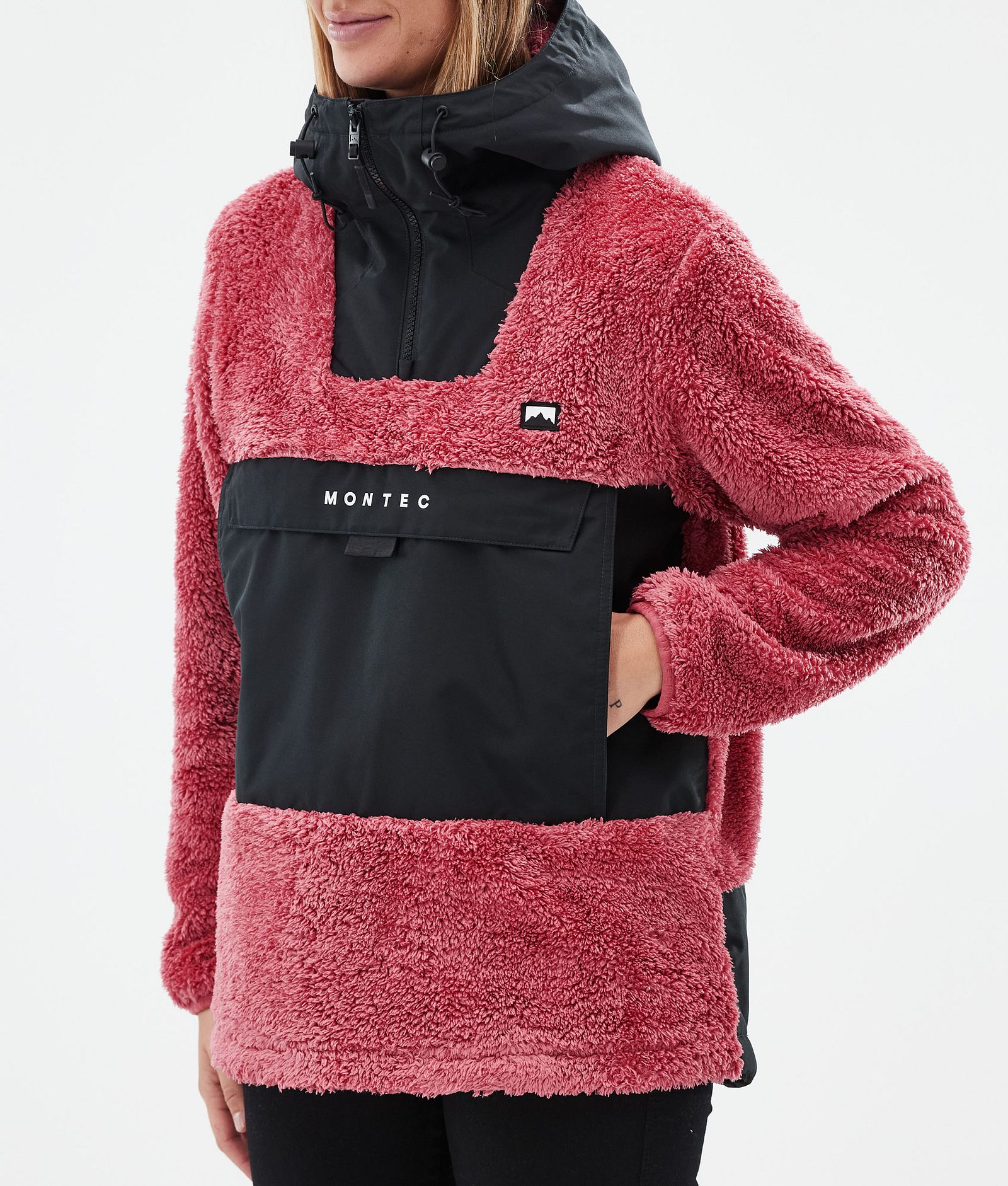 Lima W Fleece Hoodie Dames Light Red/Black, Afbeelding 7 van 8