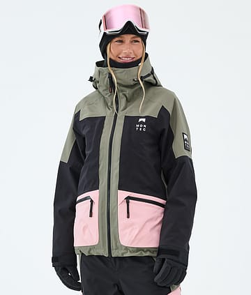 Morpheus W Ski Jacket Women Greenish/Black/Soft Pink