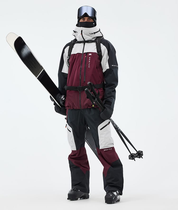 Oracle Ski Jacket Men Light Grey/Black/Burgundy, Image 3 of 10