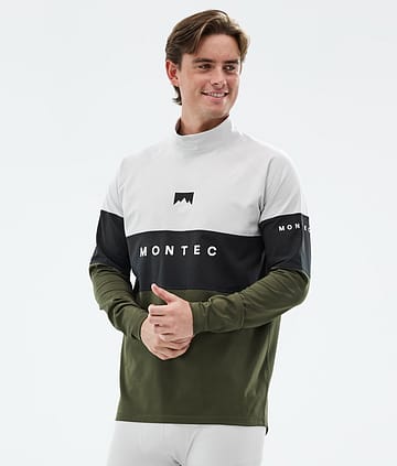 Montec Alpha Base Layer Top Men Light Grey/Black/Olive Green