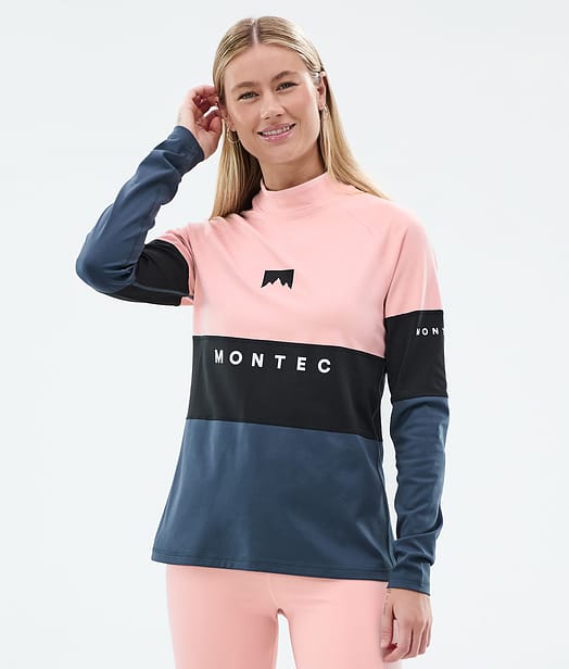 Montec Alpha W Base Layer Top Women Soft Pink/Black/Metal Blue