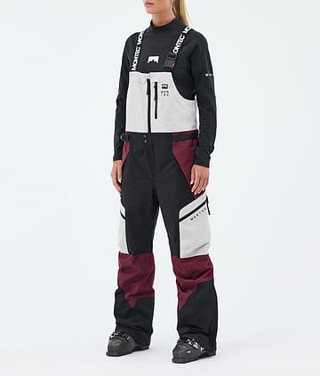 Dozer W Ski Pants Women Light Grey/Black/Burgundy