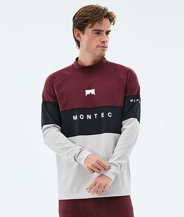 Alpha Base Layer Top Men Burgundy/Black/Light Grey