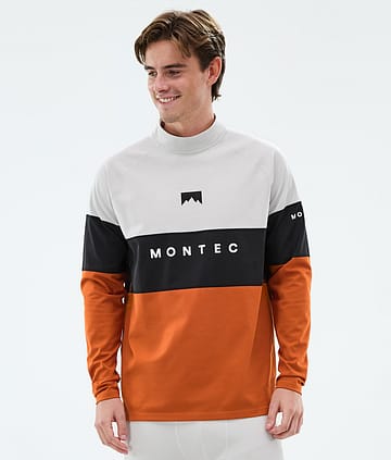 Alpha Base Layer Top Men Light Grey/Black/Burned Orange