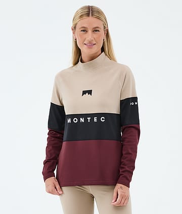 Alpha W Base Layer Top Women Sand/Black/Burgundy