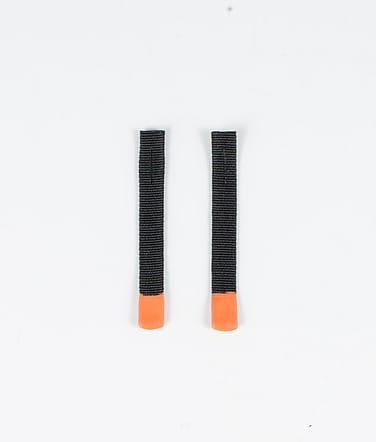 2pc Rips Tape Zip Puller Vervangingsonderdeel Black/Orange Tip